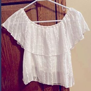 White off the shoulder crop top